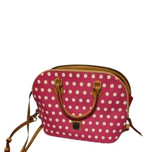 Dooney & Bourke Pink and White Polka Dot Satchel And Wallet